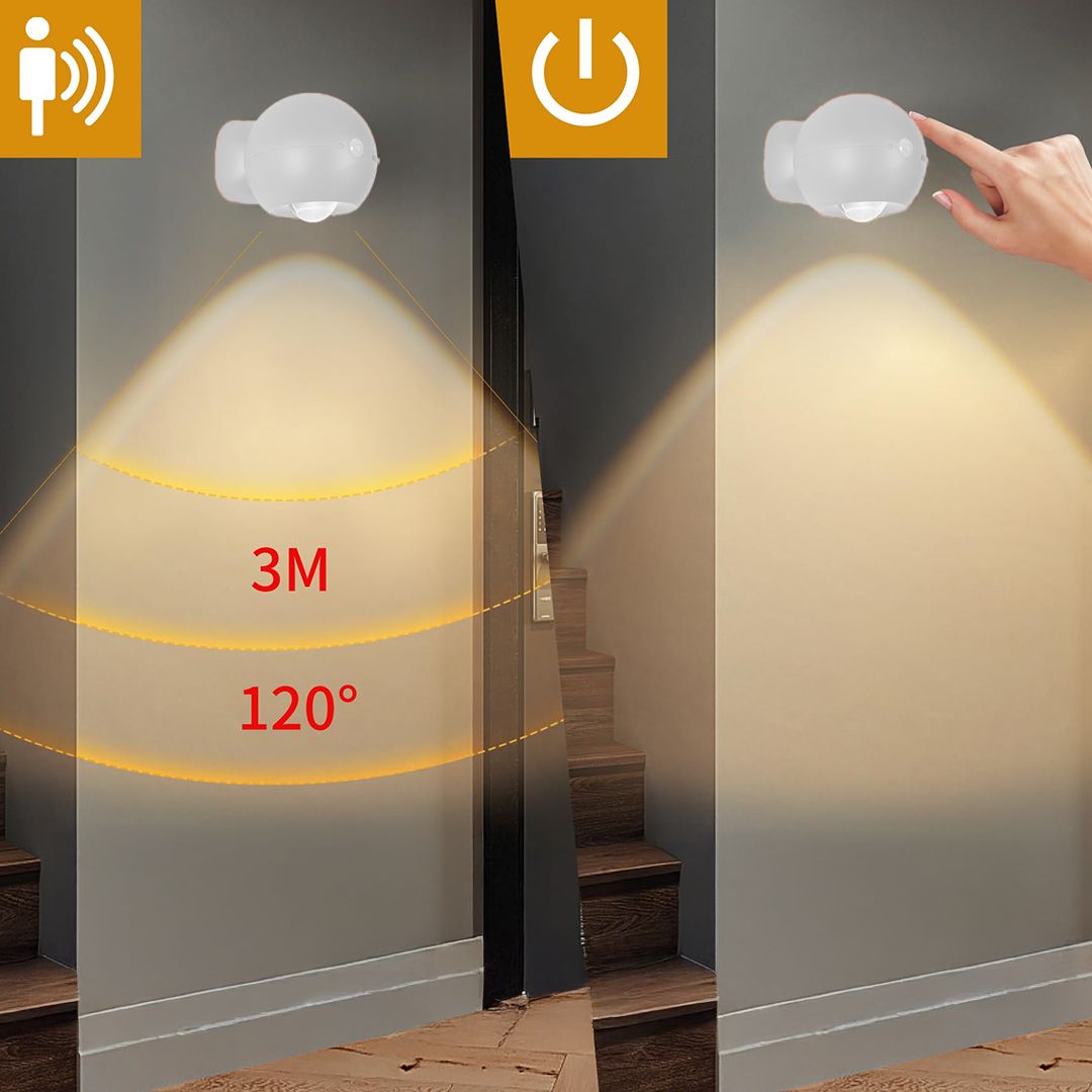 مصباح جداري LED بحساس و ريموت - 5