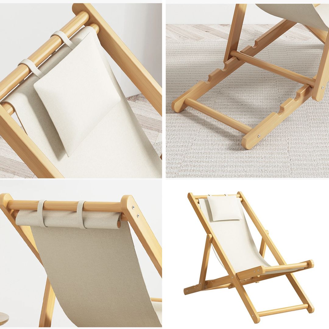 كرسي استرخاء خشبي خارجي - 8