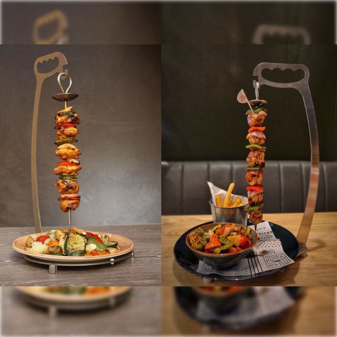 ستاند التقديم مع سيخ للشواء - 3