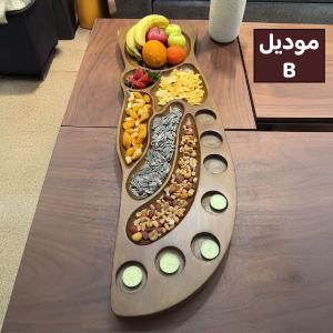 لوح تقديم خشبي فاخر للتسالي والضيافة من روح - 4
