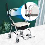 كرسي حمام طبي بعجلات قابل للطي - 9