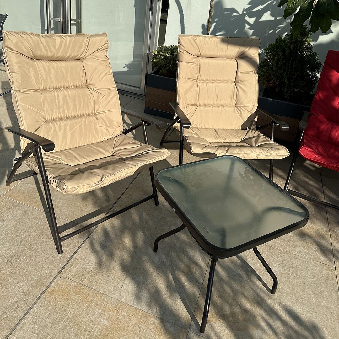 Outdoor Seating Set with Glass Table product thumbnail 5