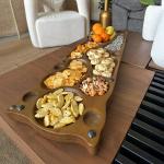 لوح تقديم خشبي فاخر للتسالي والضيافة من روح - 7