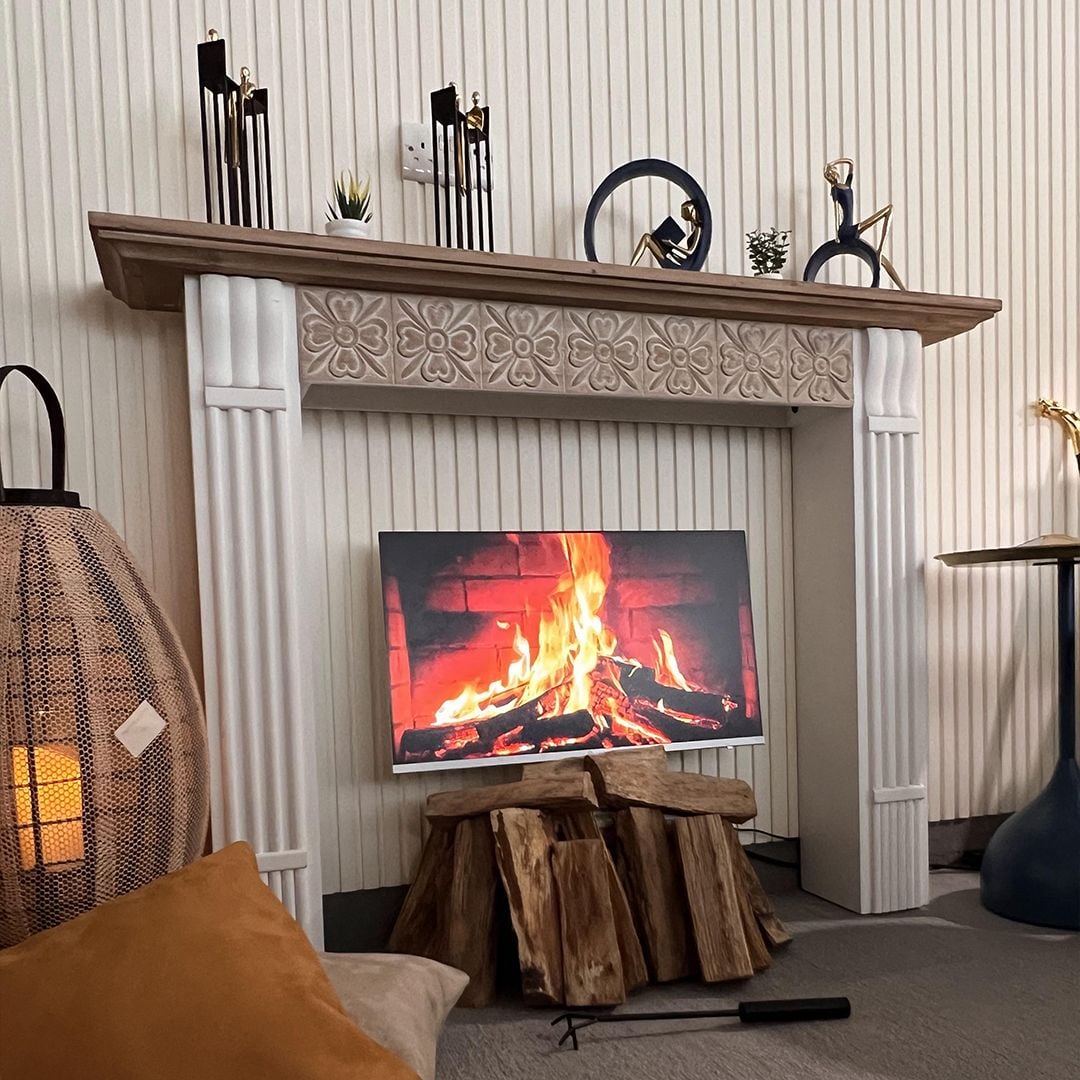 ديكور الموقد الخشبي بتصميم عصري - 1